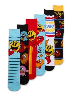 Pac-Man Colorful Crew Socks 6-Pack - Multi Color